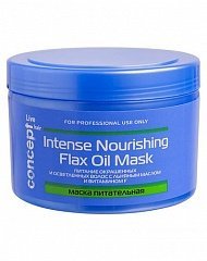 Маска питательная с льняным маслом для окрашенных и осветленных волос Intense nourishing mask with flax oil  500 мл (Concept, Live Hair)