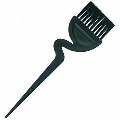 Кисть для окрашивания, черная, с черной прямой щетиной, с ручкой «зиг-заг», широкая 55 мм (Dewal, Кисти парикмахерские)