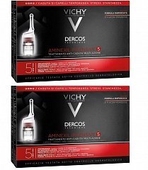 Комплект Средство против выпадения волос для мужчин Аминексил Intensive 5, 2 шт. по 21 монодоза (Vichy, Dercos Aminexil)